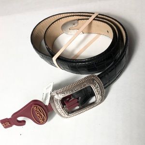 Brighton NWT black belt silver buckle 30 medium